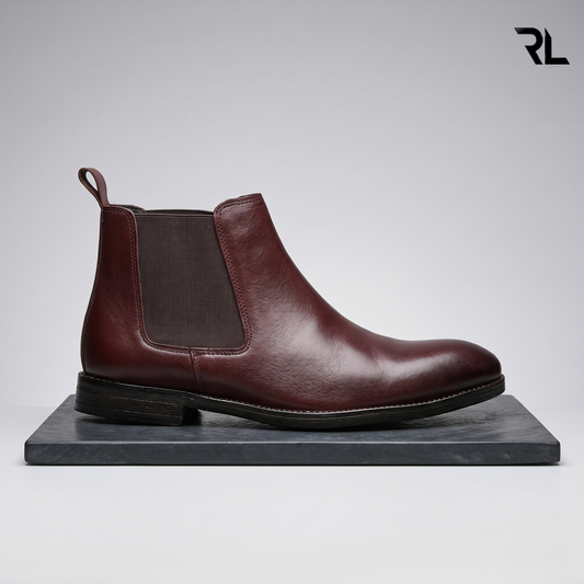 Brown Leather Chelsea Boots for Men - 1005