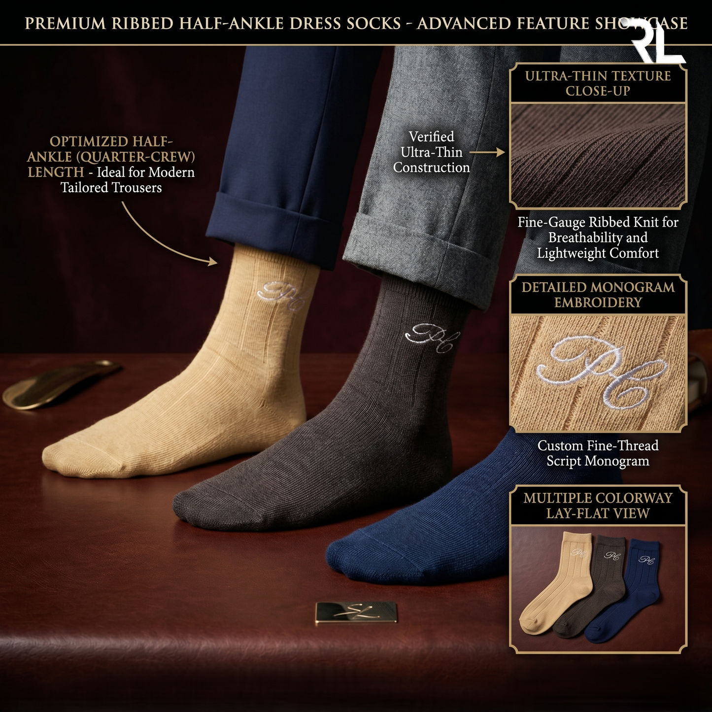 Formal Thin Ankle Socks 3 in 1 Pack - S007
