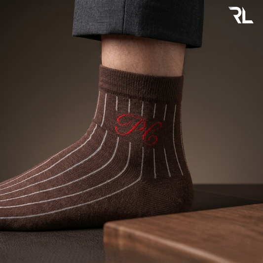 Brown Ankle Formal Socks - S013