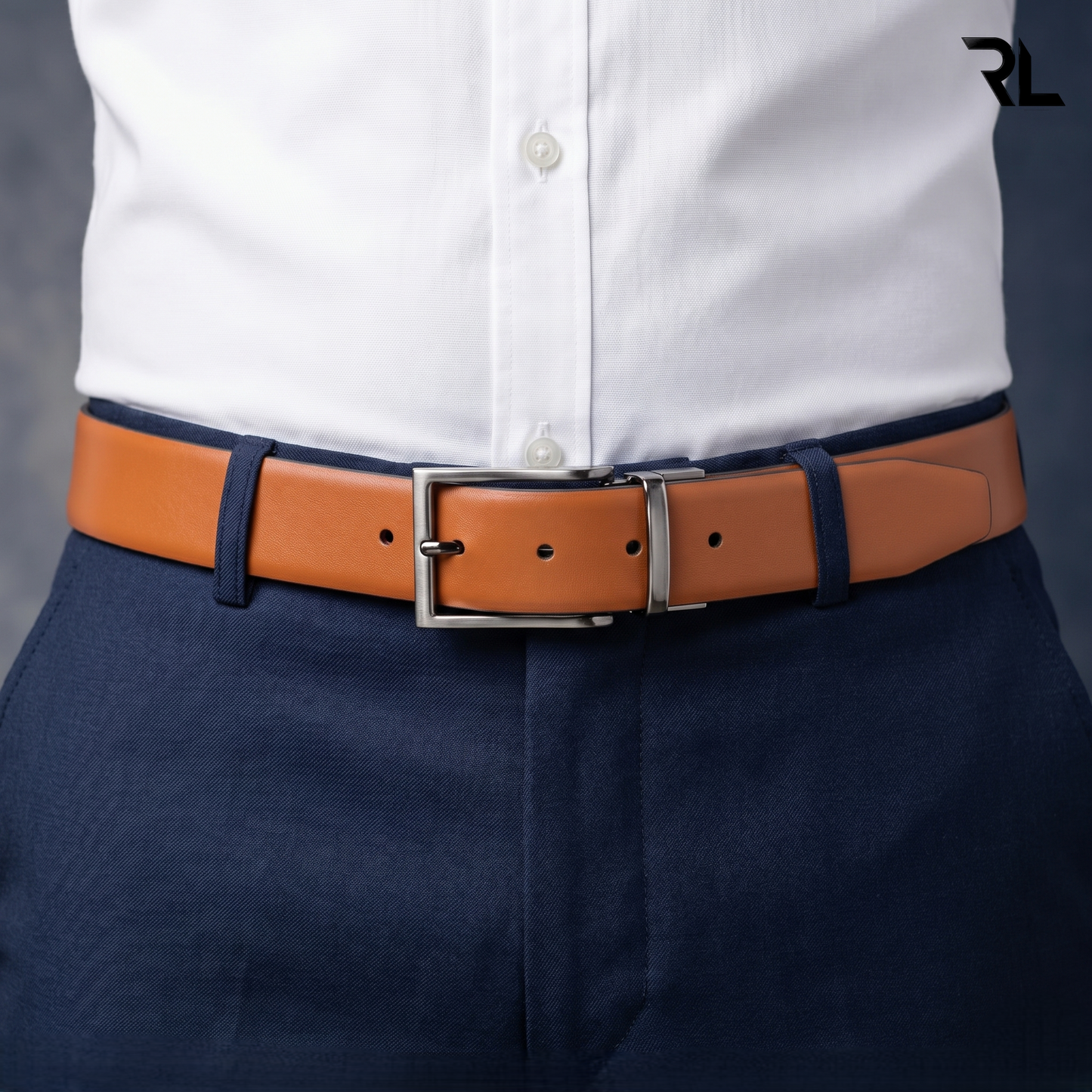Leather Reversible Belt for Men - Black / Tan