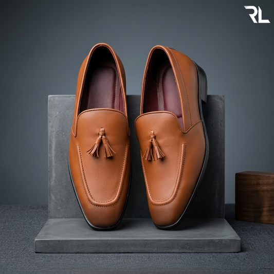 Leather Tassel Loafer For Men's - Tan - 2016
