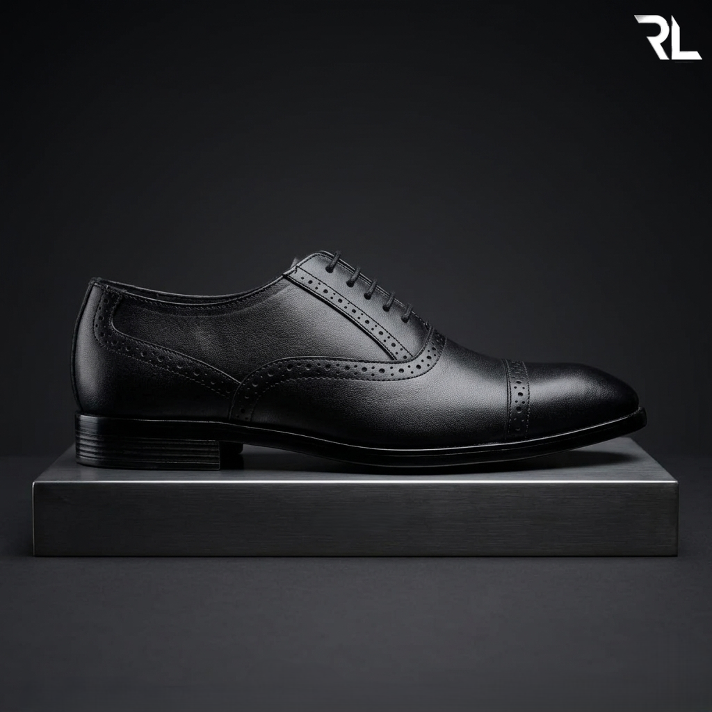 Leather Formal Shoe for Men - Black - 2021