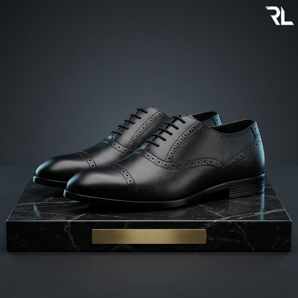 Leather Formal Shoe for Men - Black - 2021