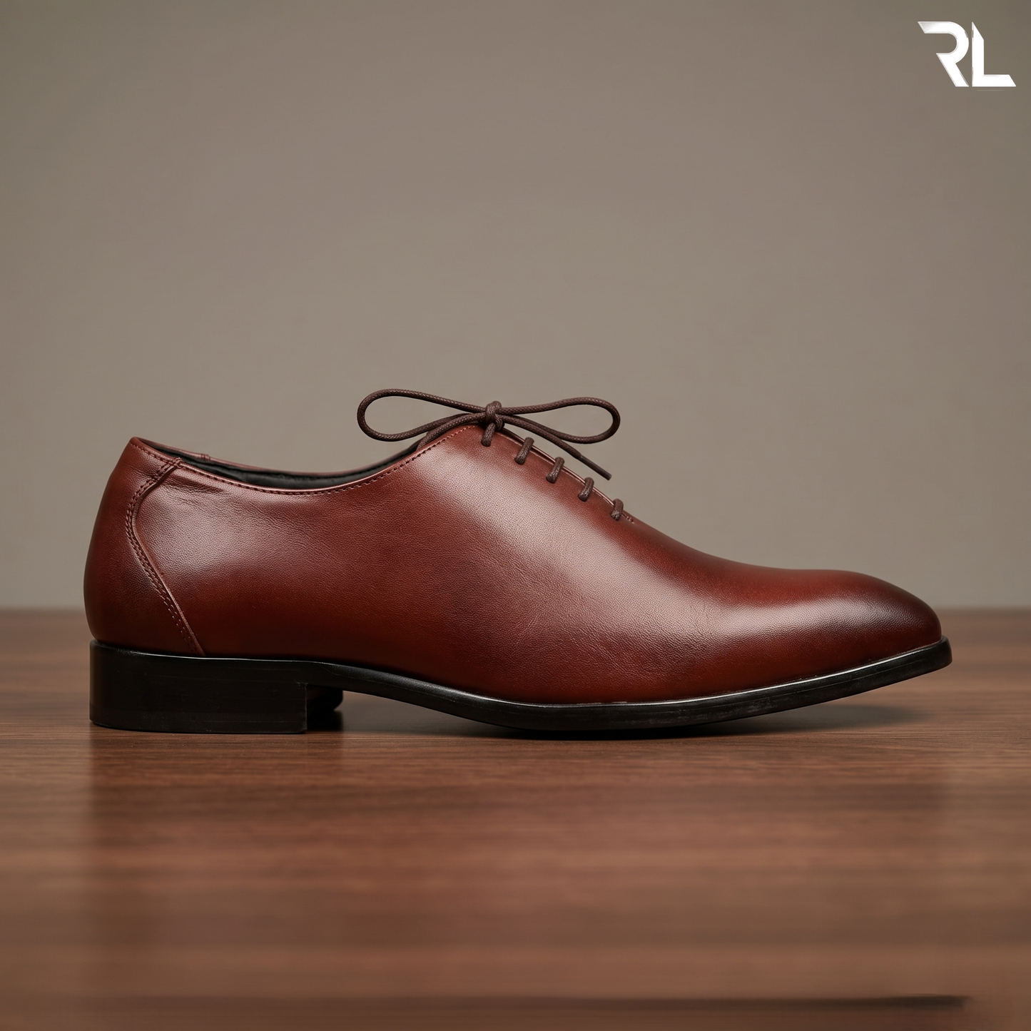 Leather Wholecut Shoe for Men's - Tan- 2009