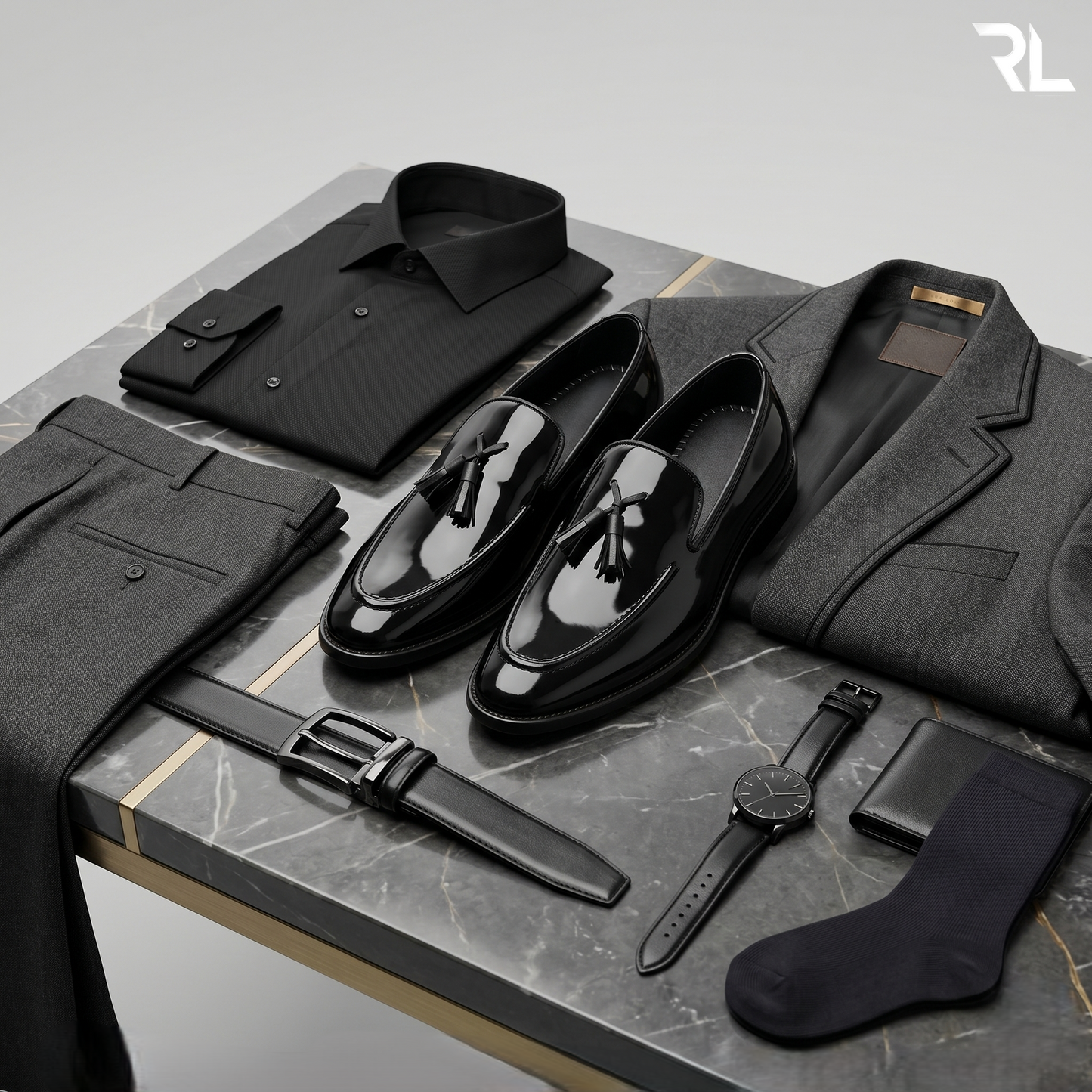 Patent Leather Tassel Loafer Black - 2015
