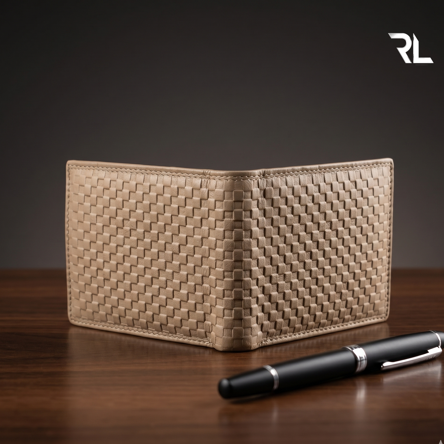 Premium Beige Textured Leather Wallet for Men