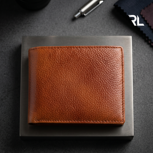 Classic Tan Leather Bifold Wallet with Coin Pocket