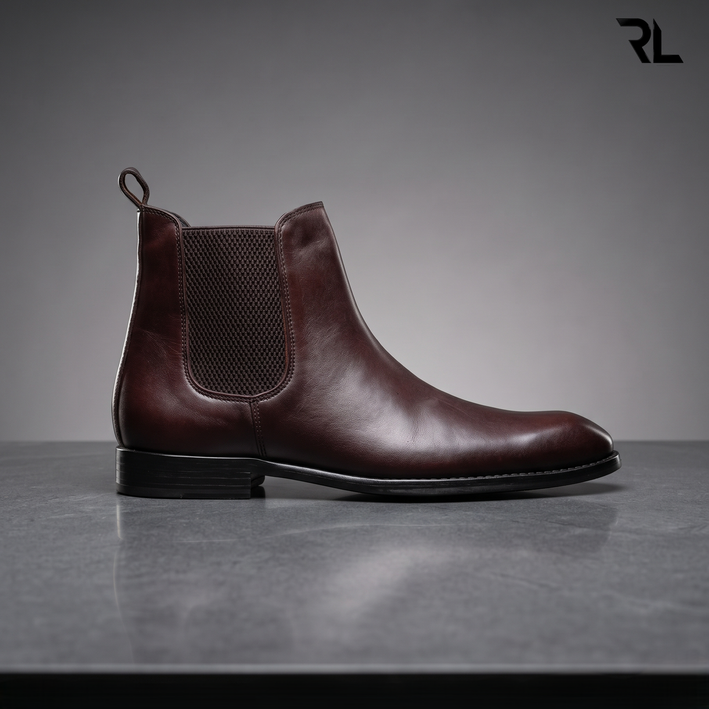 Leather Chelsea Boot for Men's - Brown - 1010