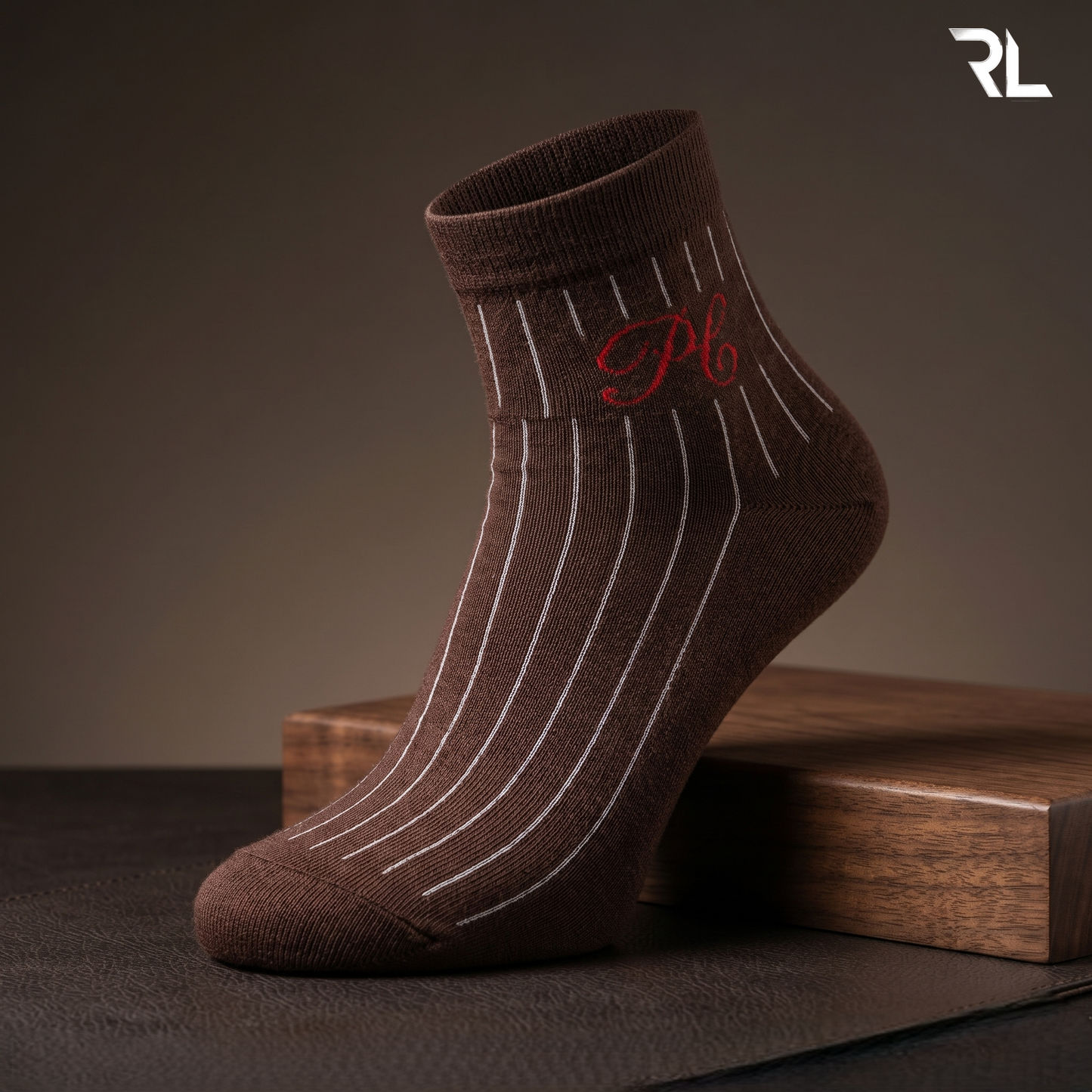 Brown Ankle Formal Socks - S013
