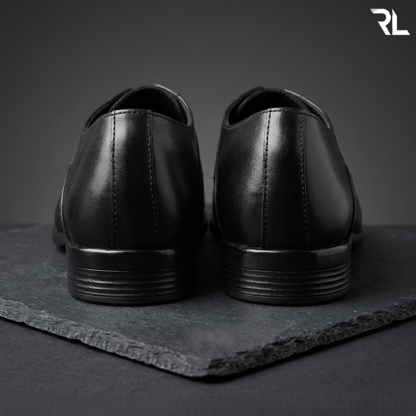 Oxford Textured Leather Shoe - Black - 2007