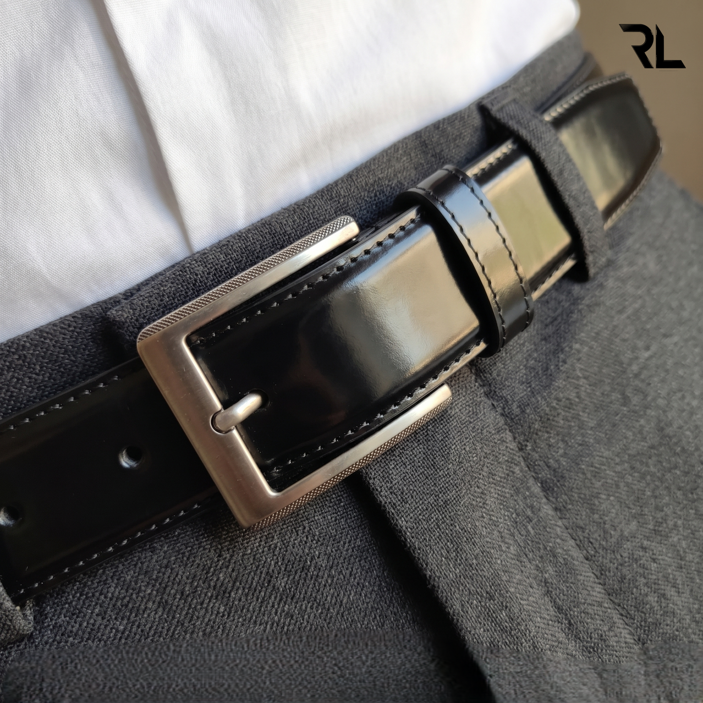 Classic Formal Leather Belt for men's - Black