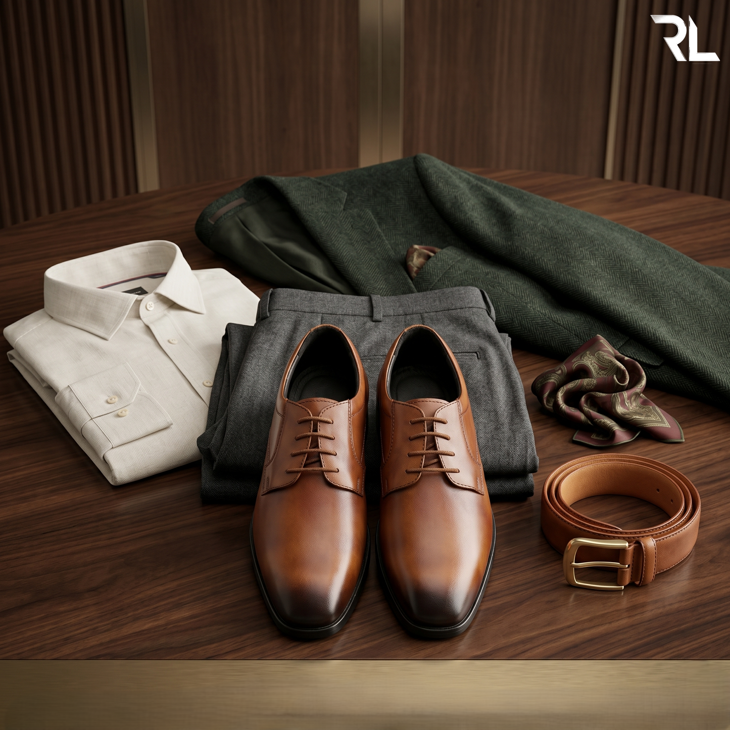Derby Shoe for men's - Tan- 2004