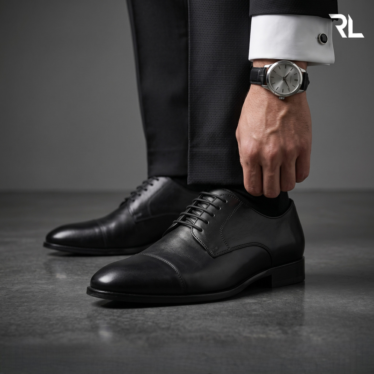 Leather Derby Formal Shoe - Black - 2003