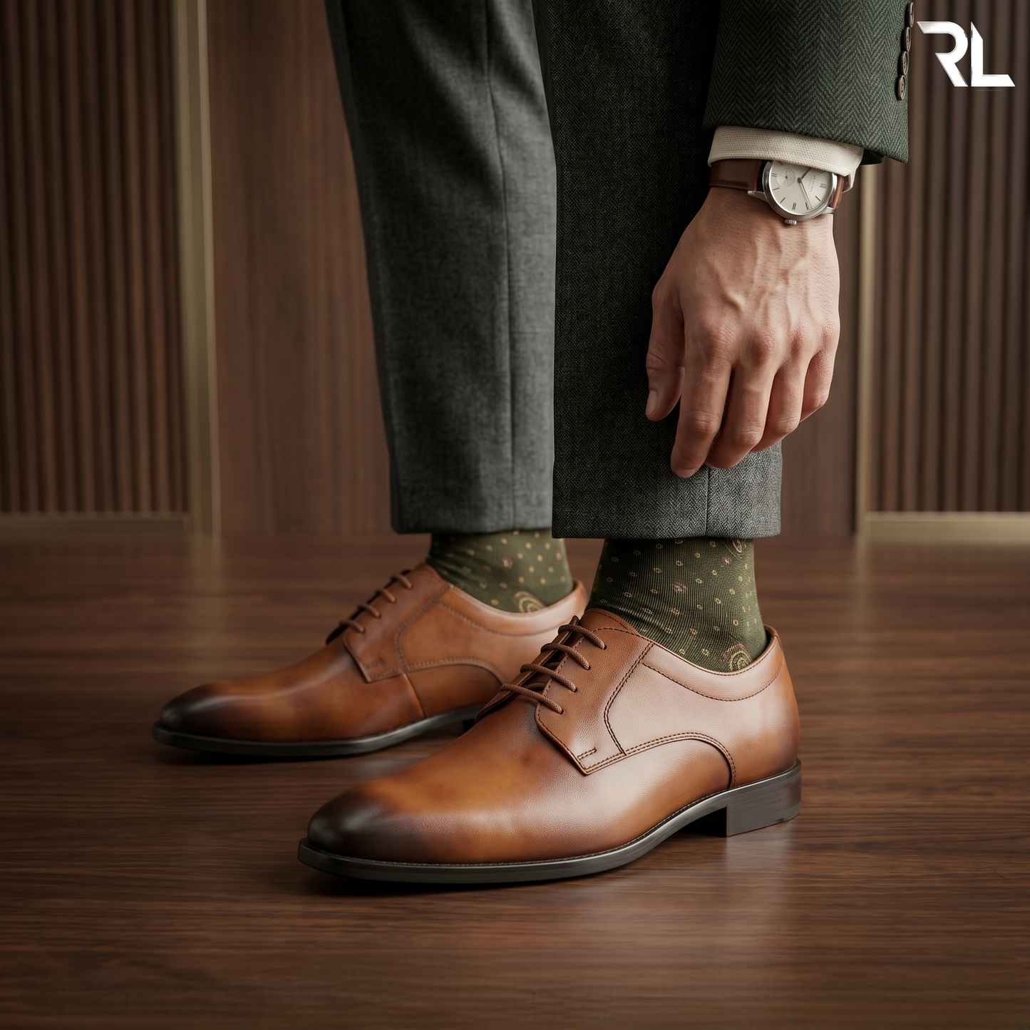 Derby Shoe for men's - Tan- 2004