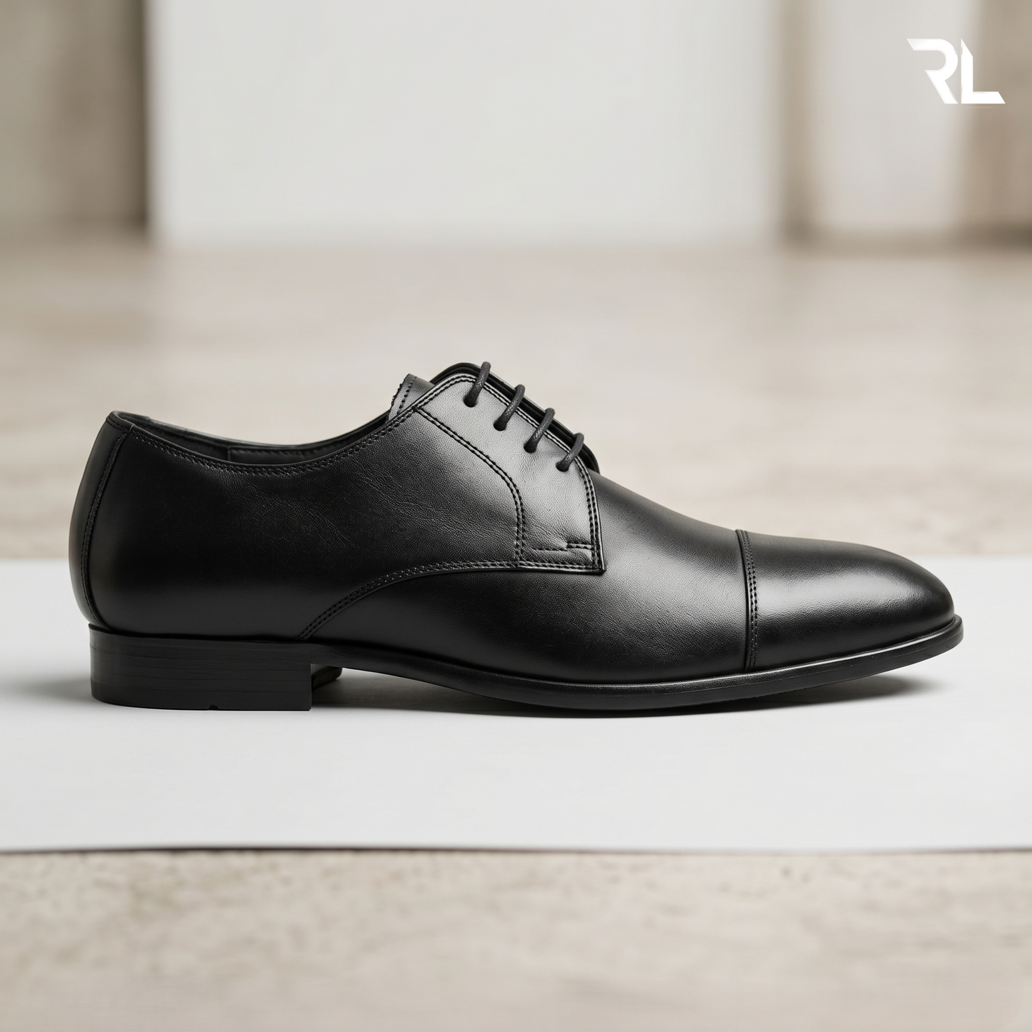 Leather Derby Formal Shoe - Black - 2003