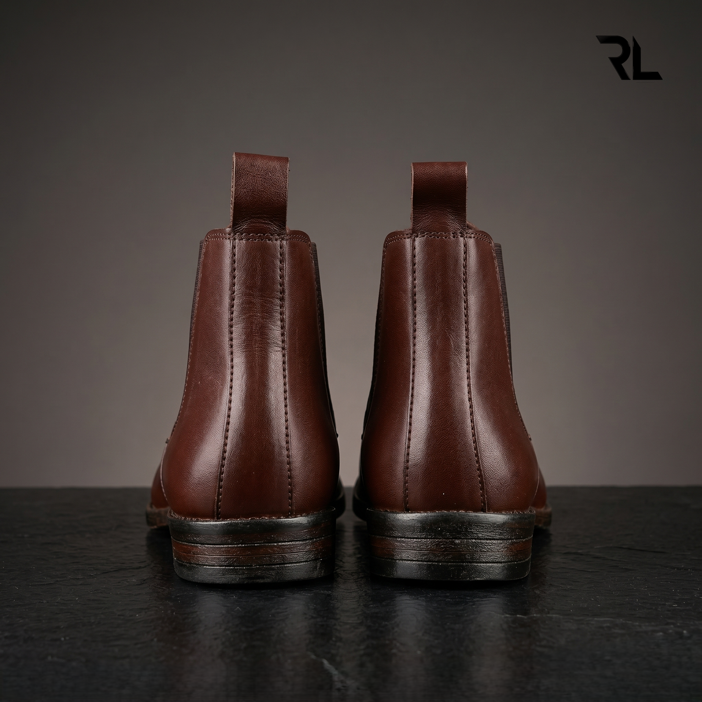 Brown Leather Chelsea Boots for Men - 1005
