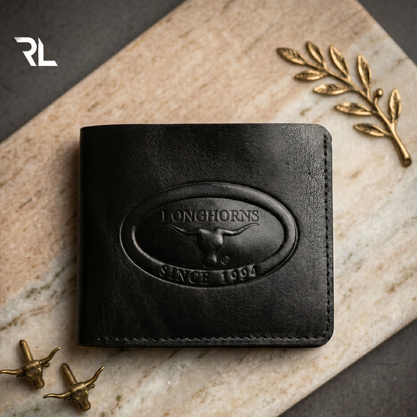 Premium Black Leather Slim Bi-Fold Wallet for Men