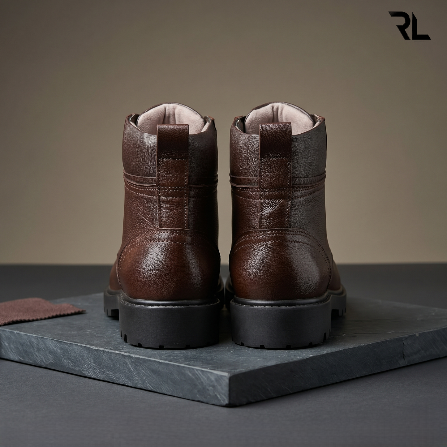Leather Combat Boots – Rugged Dark Brown - 1009