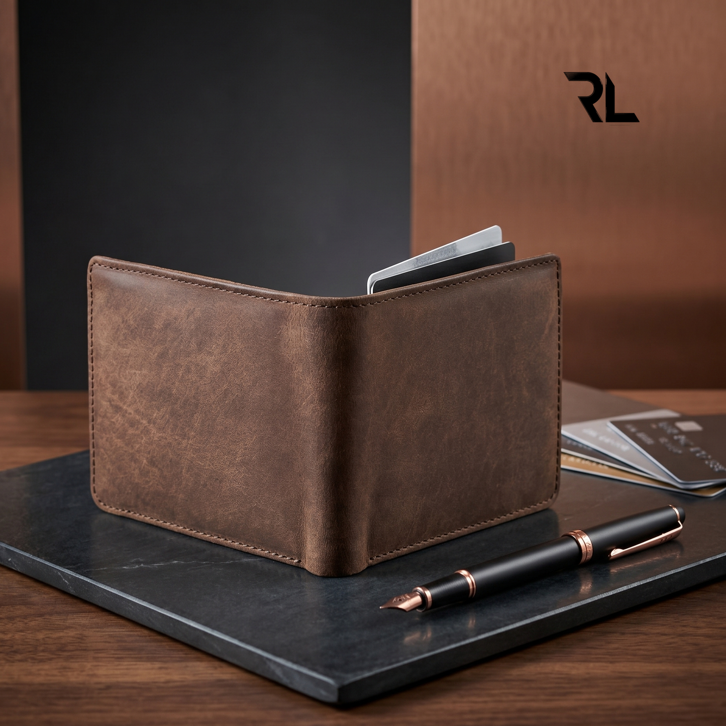 Vintage Leather Wallet for Men's - Brown