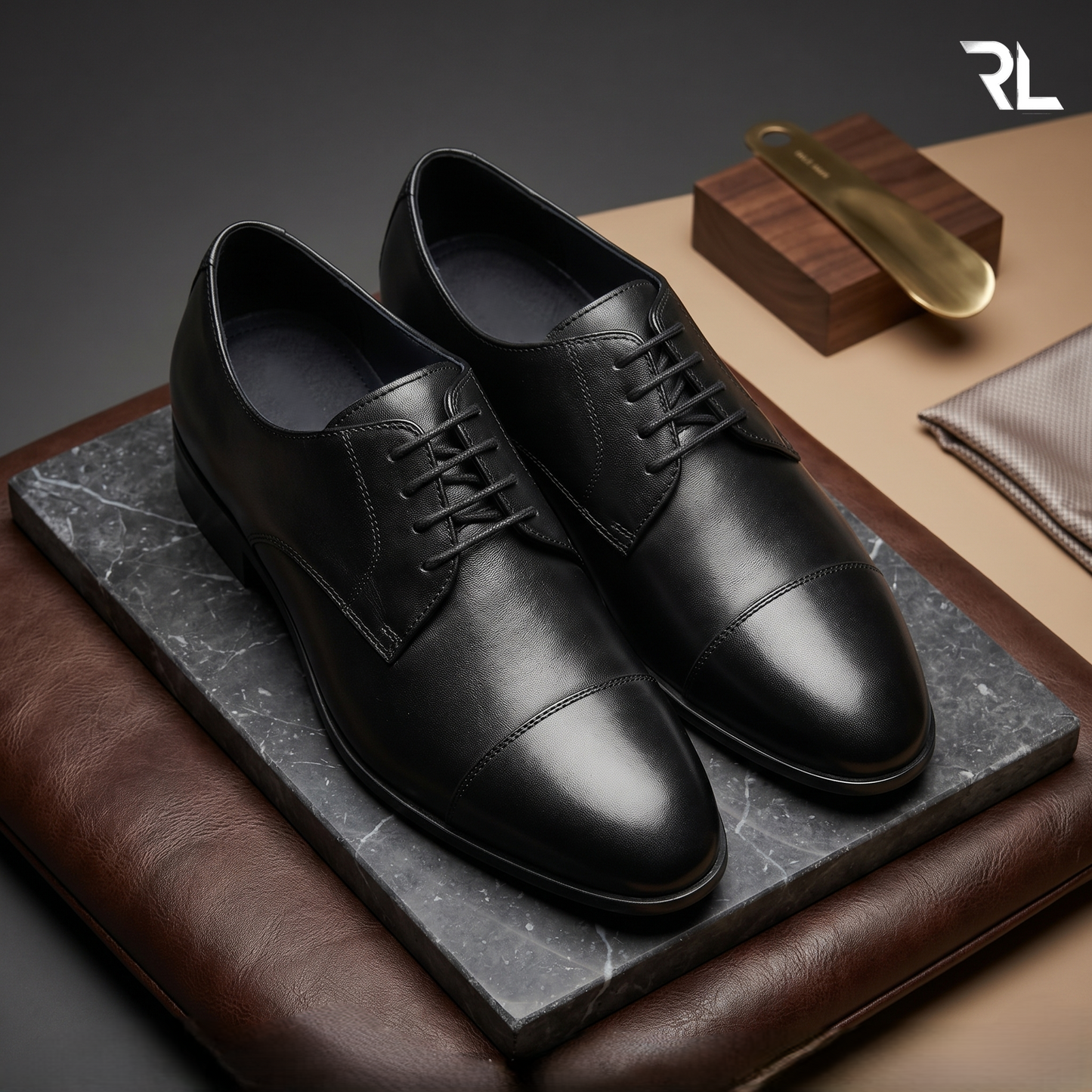 Leather Derby Formal Shoe - Black - 2003