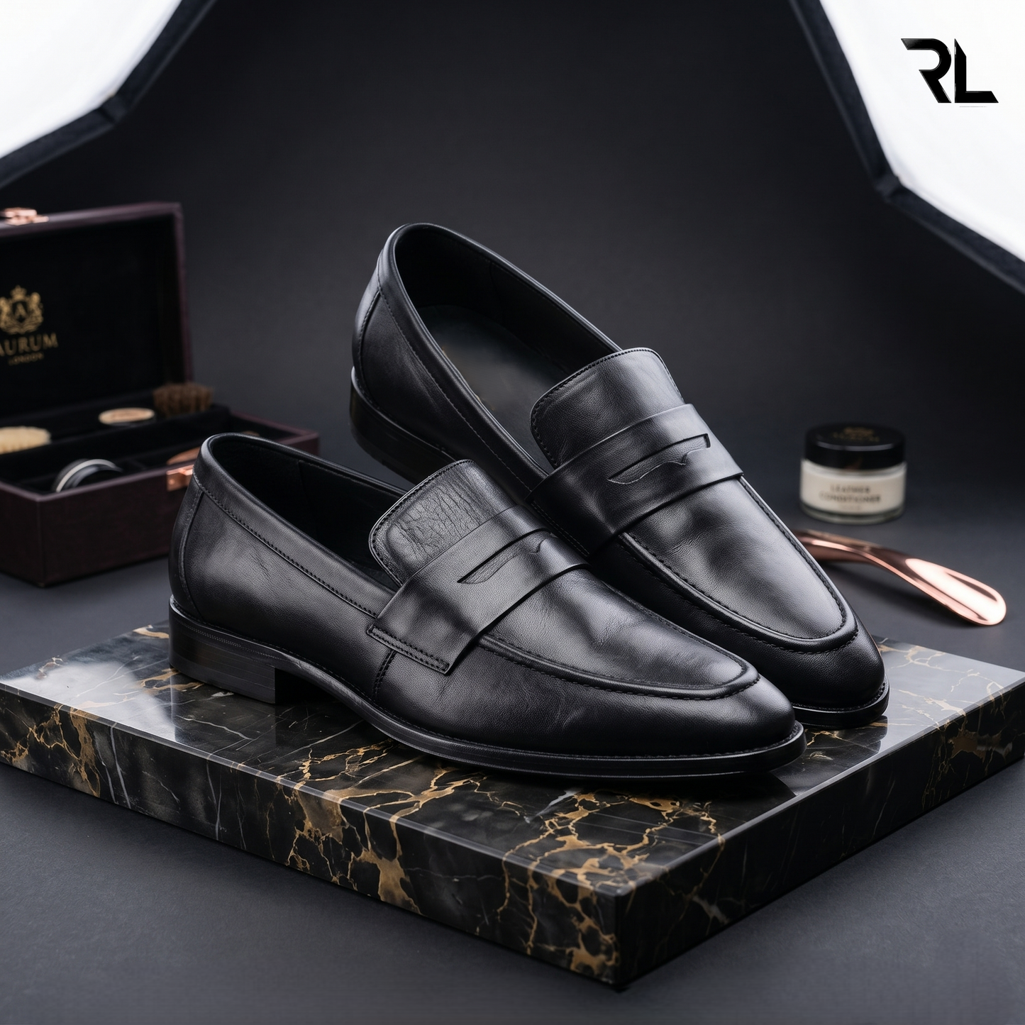 Leather Penny Loafer Black - 2001