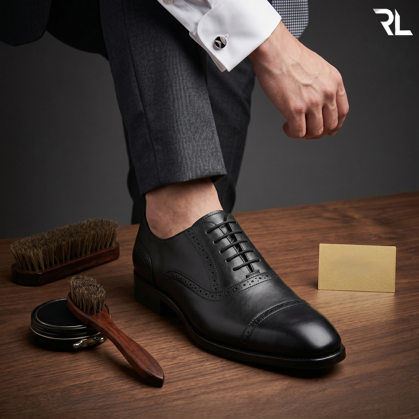 Leather Formal Shoe for Men - Black - 2021