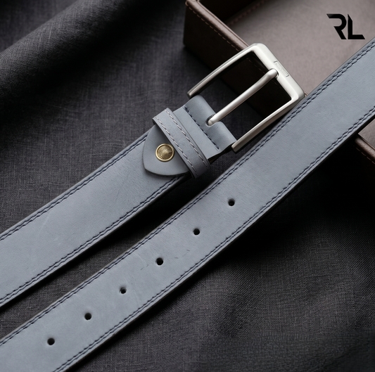 Casual Nubuck Leather Belt for Men's - Grey