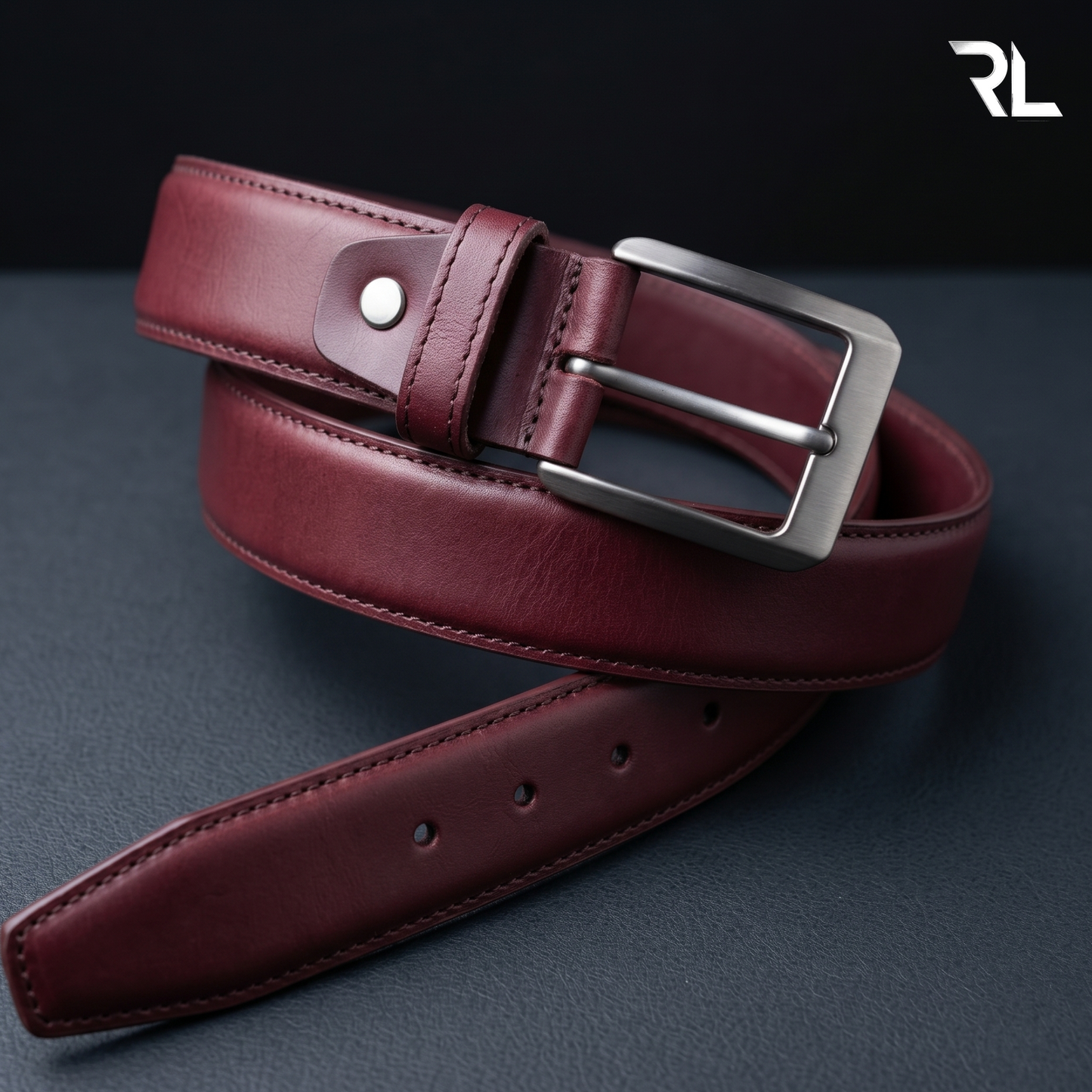 Formal Leather Belt for Men's - Burgundy