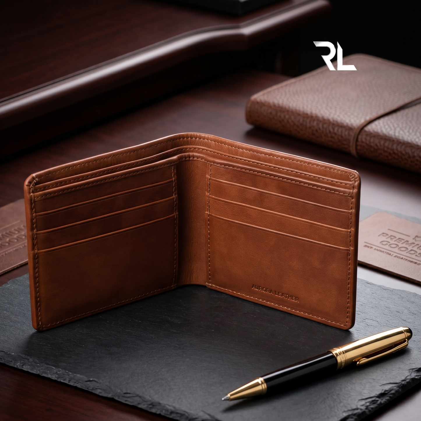 Vintage Tan Genuine Leather Bi-Fold Wallet for Men
