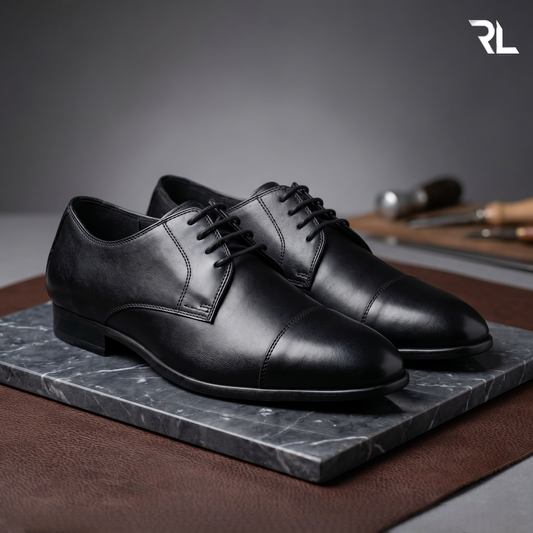 Leather Derby Formal Shoe - Black - 2003