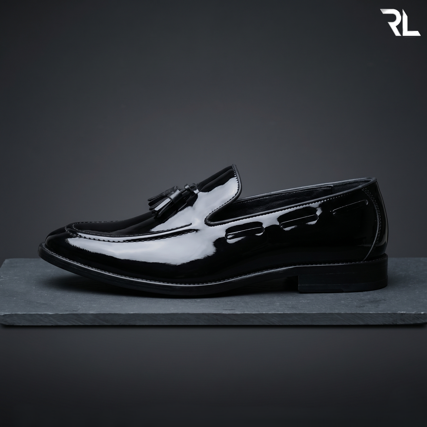 Patent Leather Tassel Loafer Black - 2015