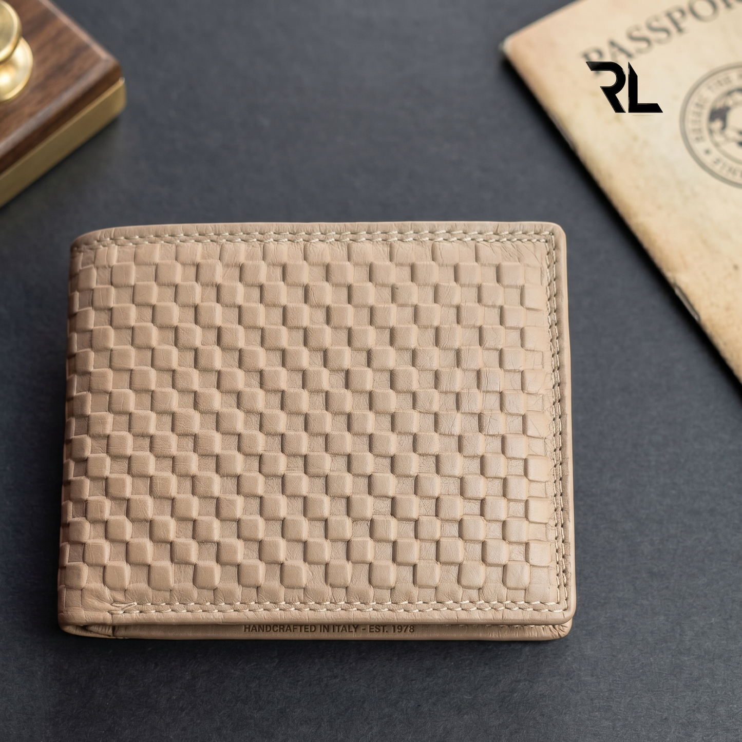 Premium Beige Textured Leather Wallet for Men