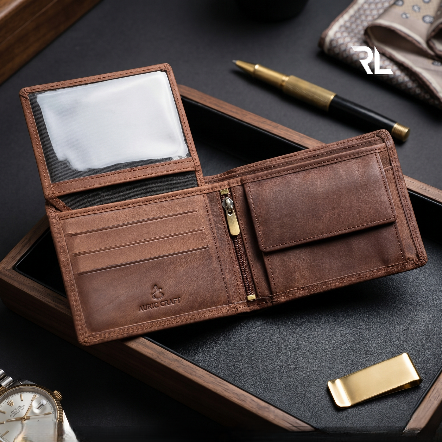 Vintage Leather Wallet for Men's - Brown
