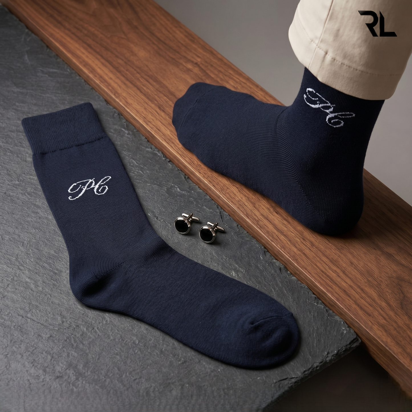 Thin Formal Full Socks - Blue ( 1 Pair ) S004