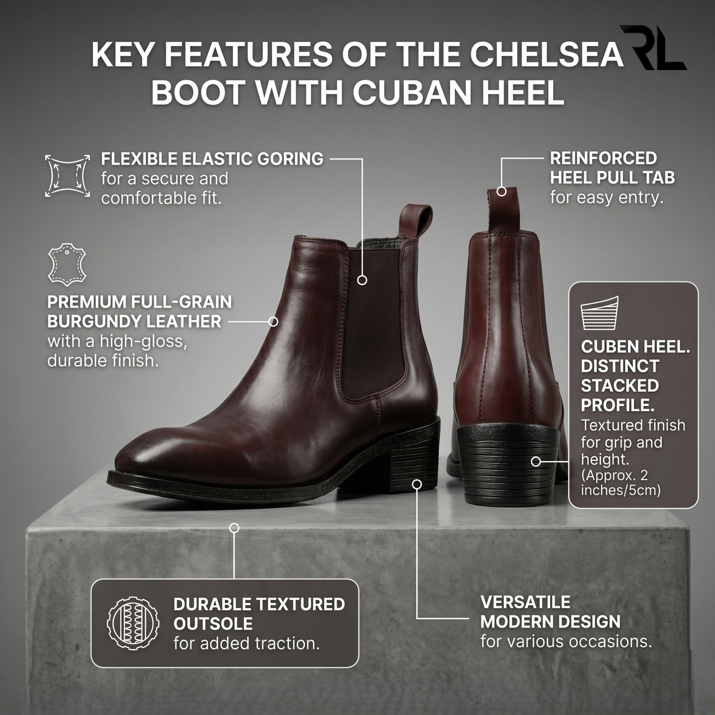 Cuban Chelsea Boot For Men's - Brown - 1004