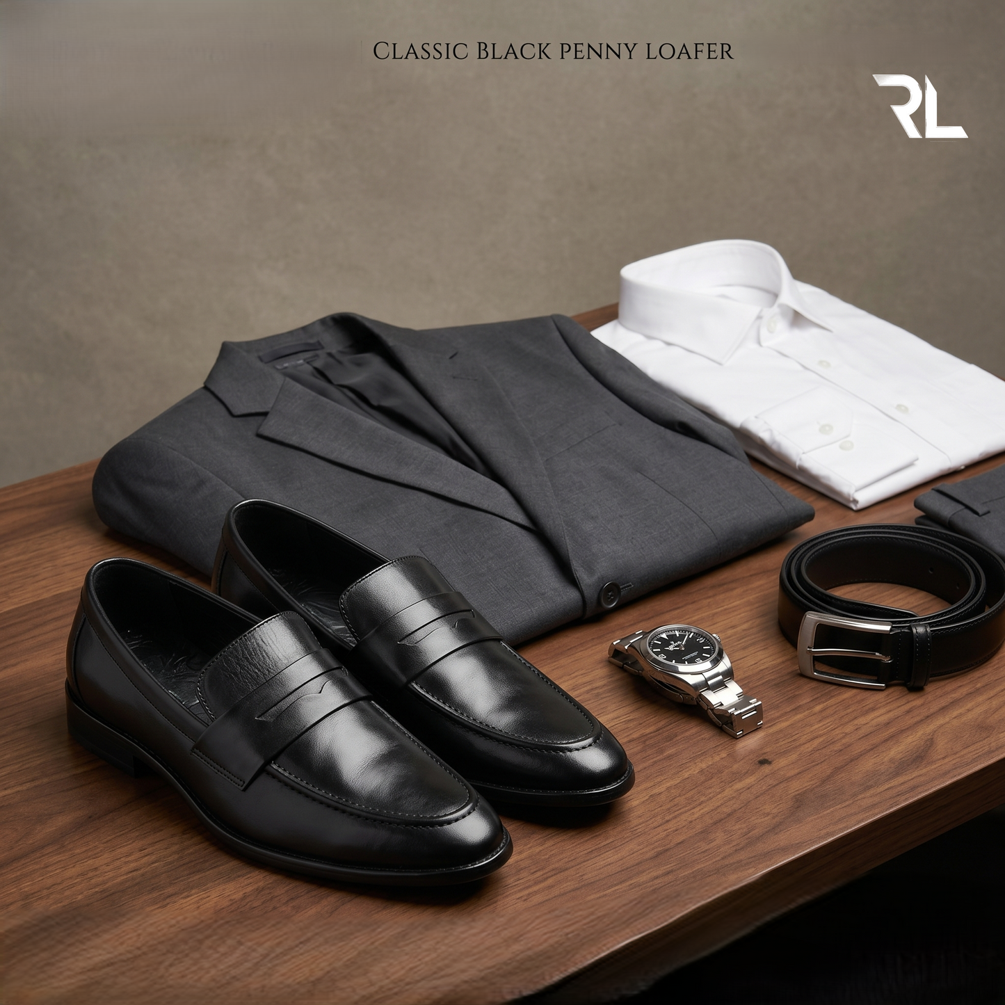 Leather Penny Loafer Black - 2001