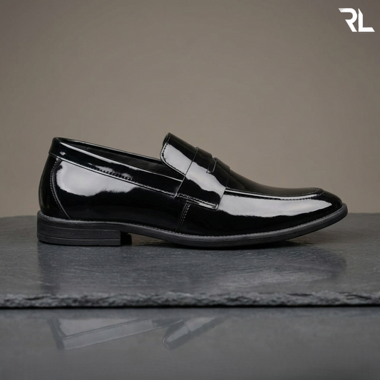Patent Leather Penny Loafer For Men - Black - 2022