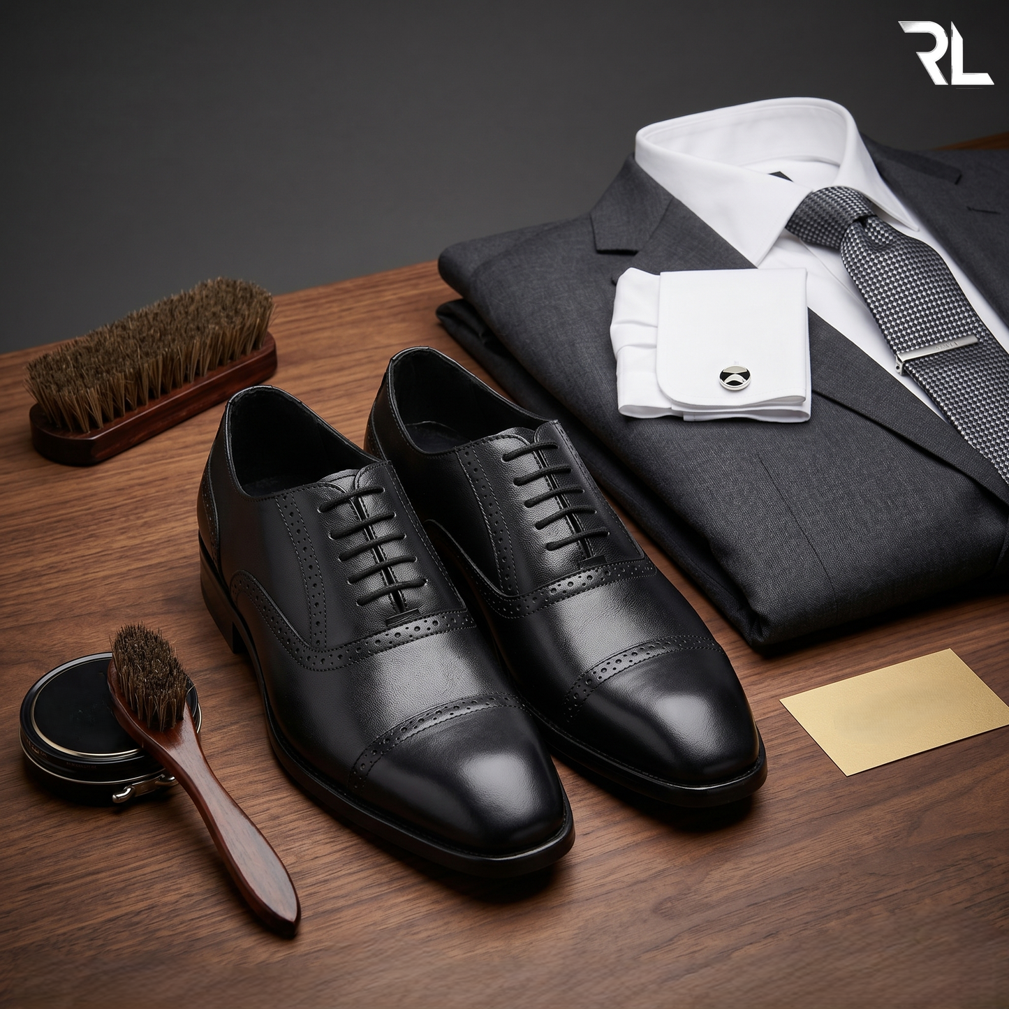 Leather Formal Shoe for Men - Black - 2021