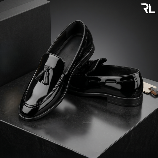 Patent Leather Tassel Loafer Black - 2015
