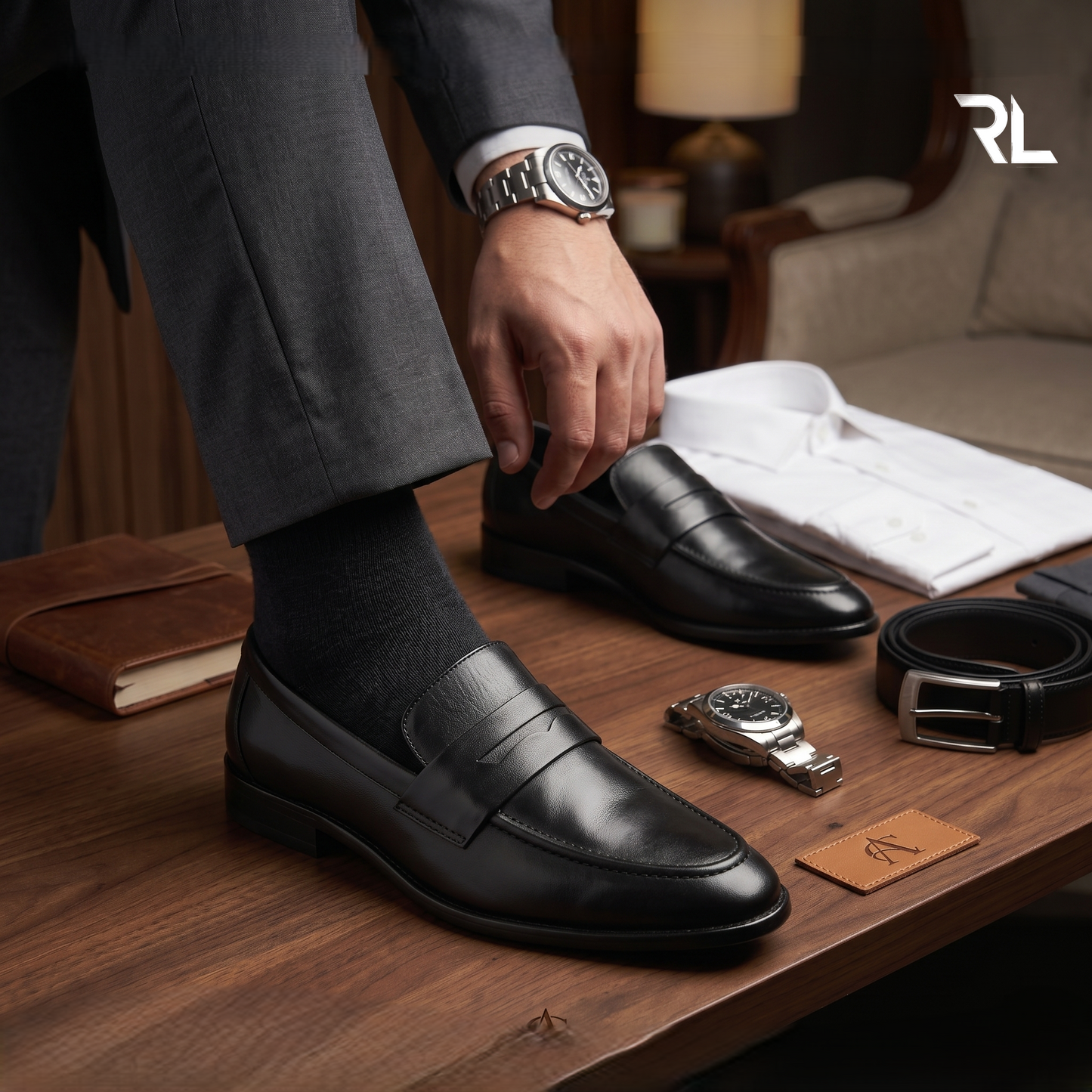 Leather Penny Loafer Black - 2001