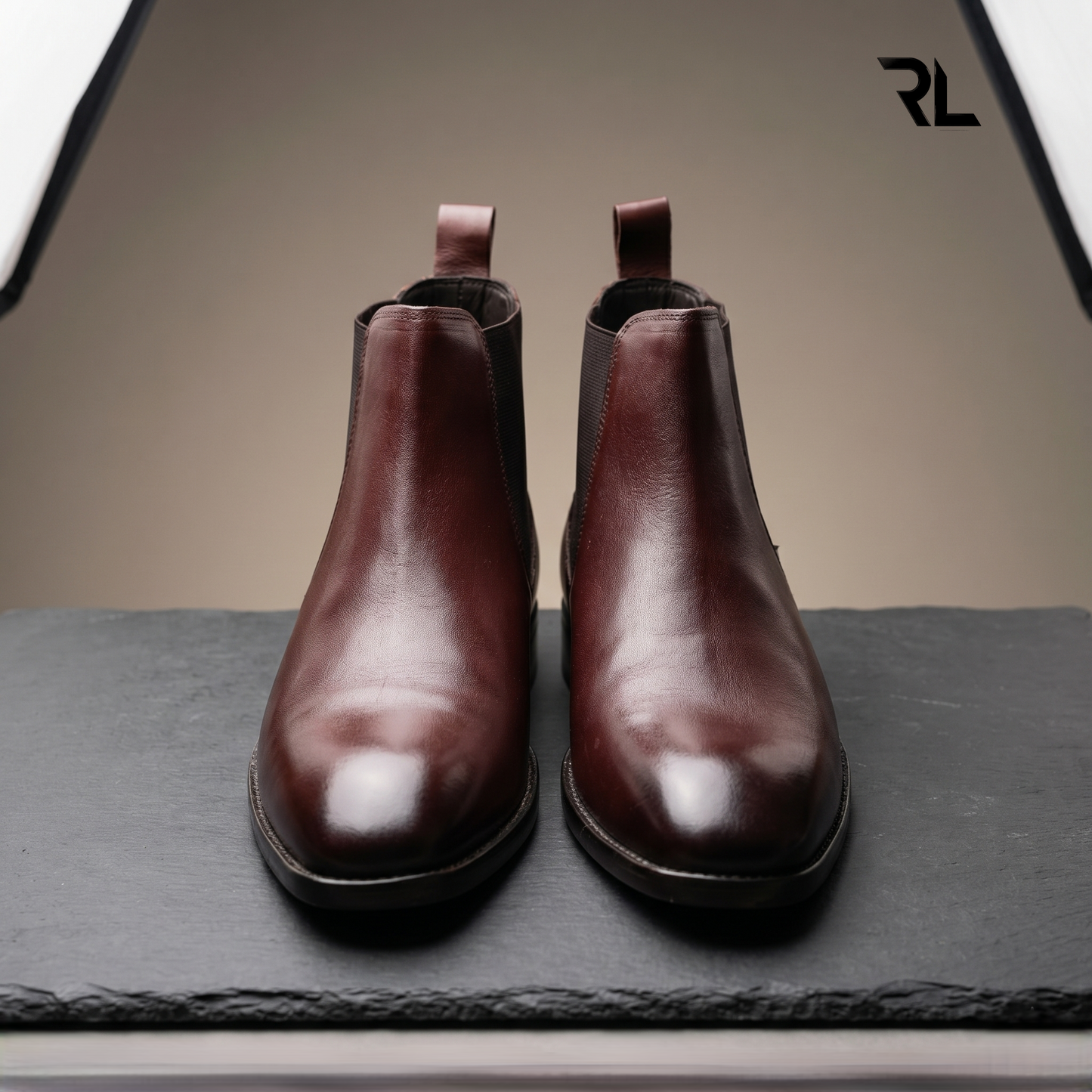 Brown Leather Chelsea Boots for Men - 1005