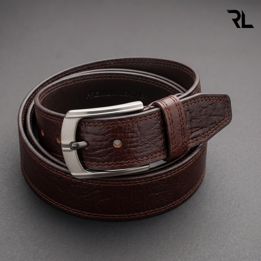 Semi Formal Leather Belt for Men's - Brown