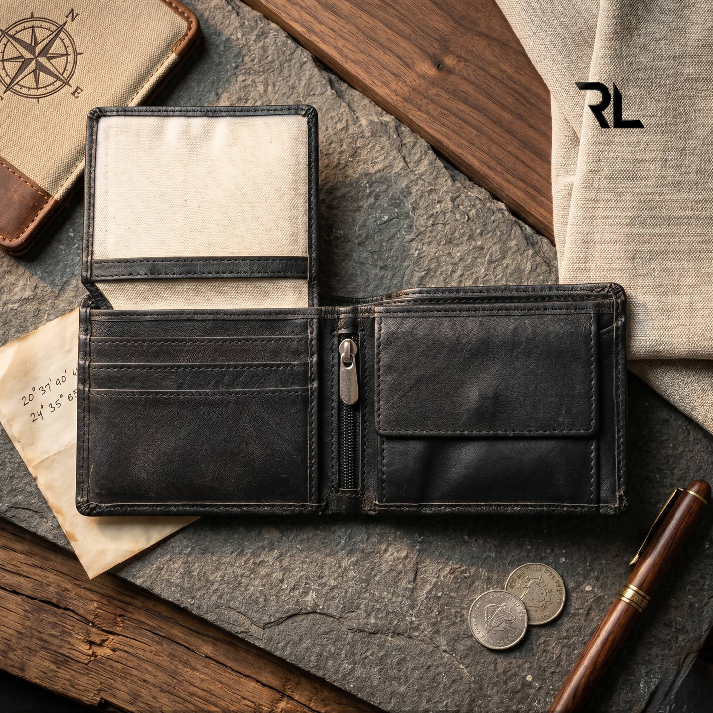 Leather Wallet for Men's - Black