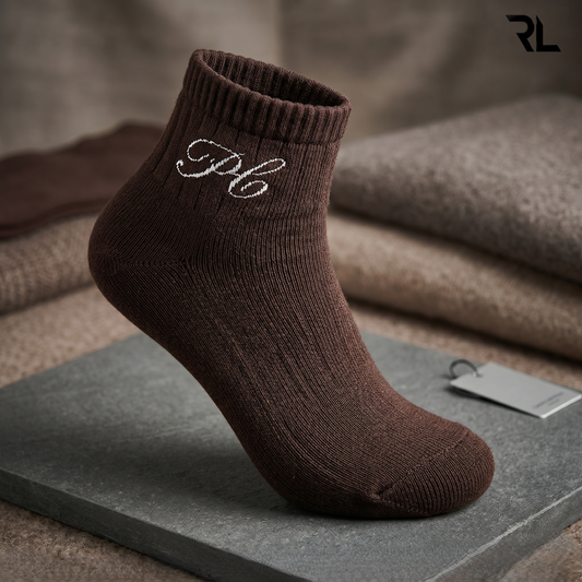 Thick Casual Ankle Socks - Brown ( 1 Pair) S002