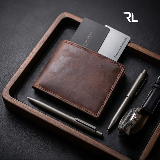 Vintage Leather Wallet for Men's - Brown