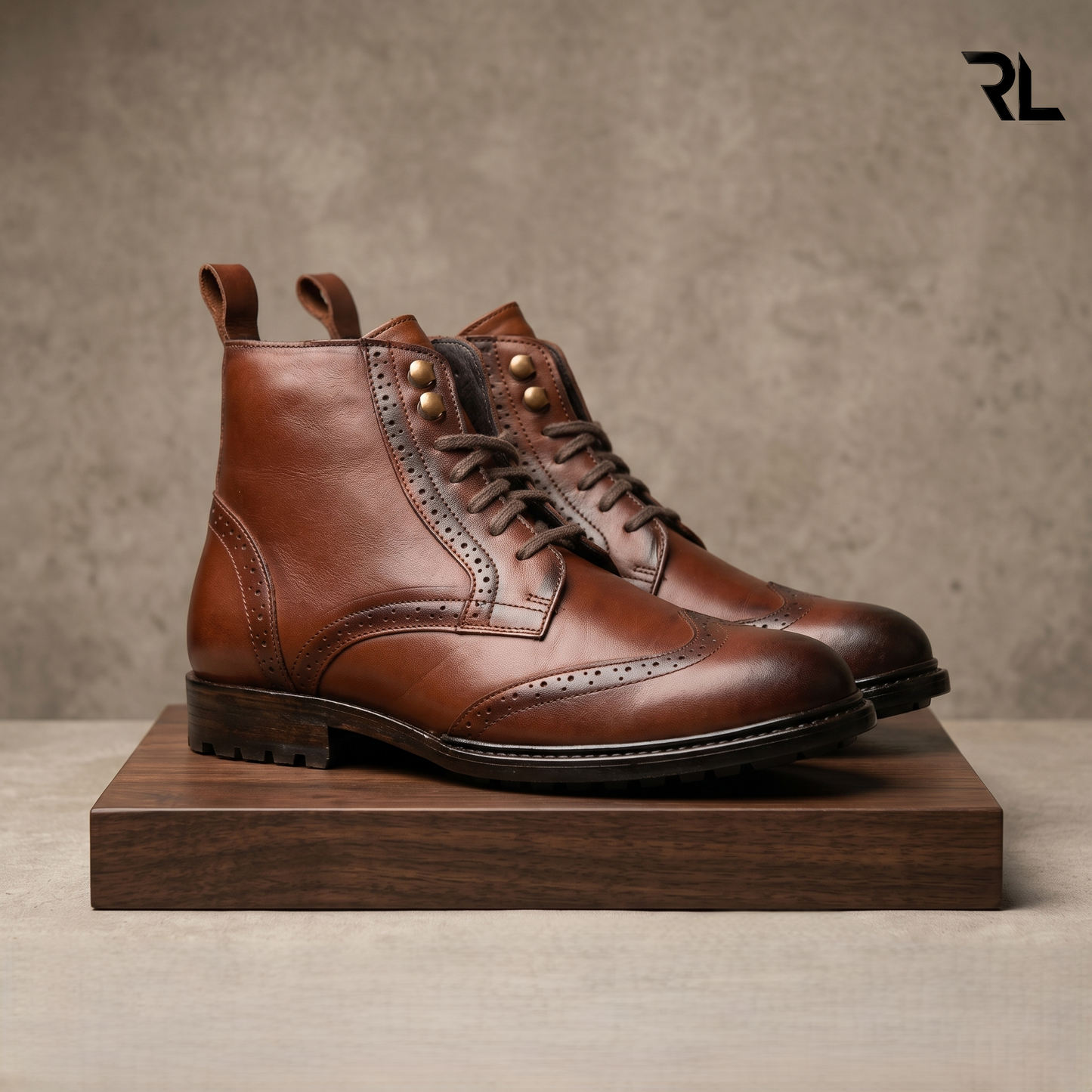 Wingtip Brouge Lace Up Boot - 1001