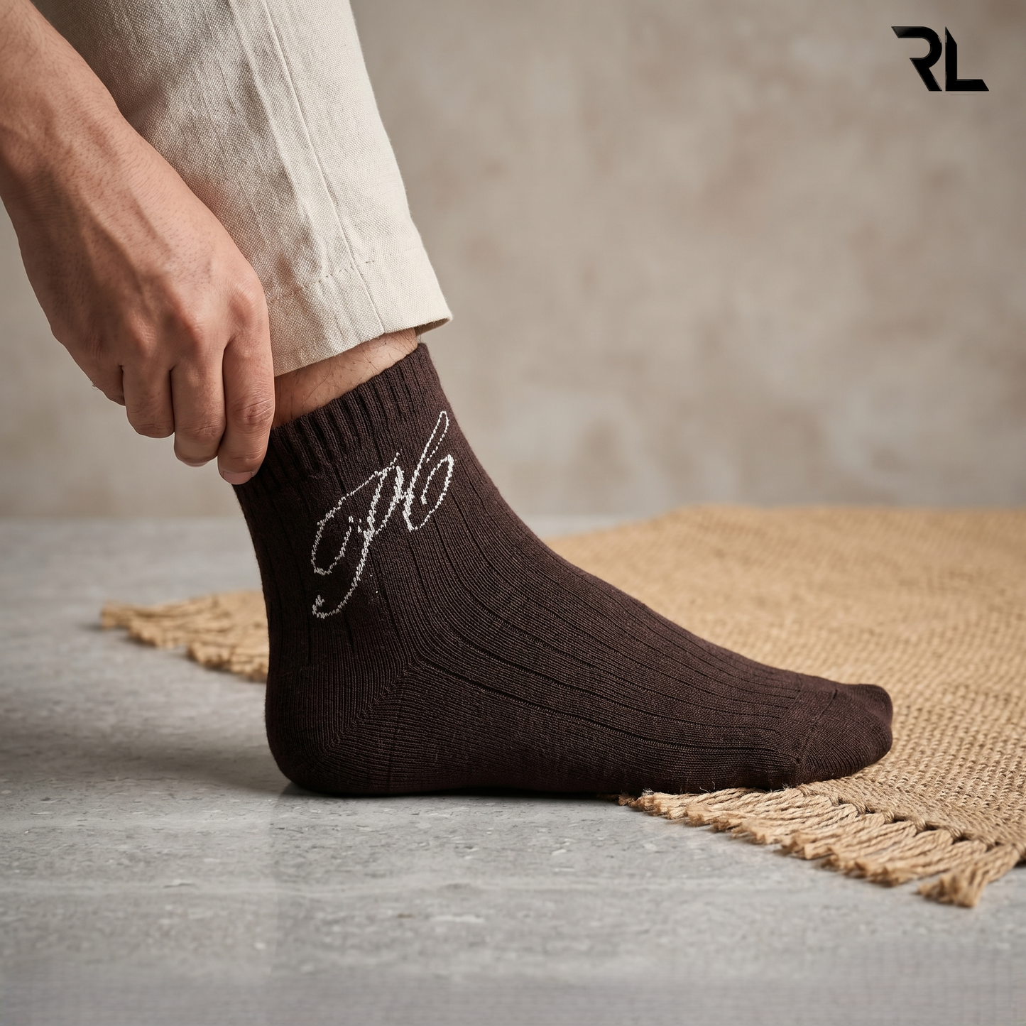 Thick Casual Ankle Socks - Brown ( 1 Pair) S002