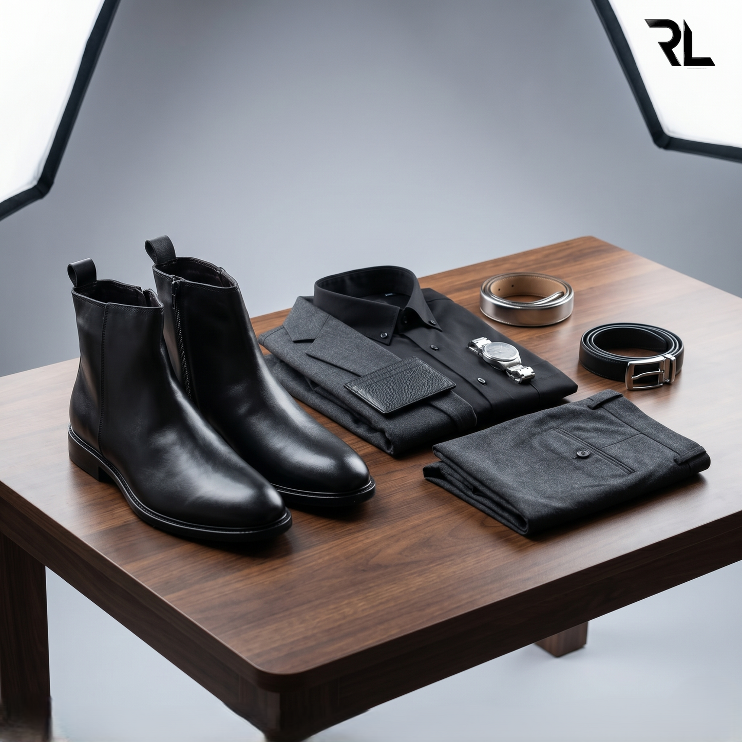 Leather Chelsea Boot with Zip - Black - 1008