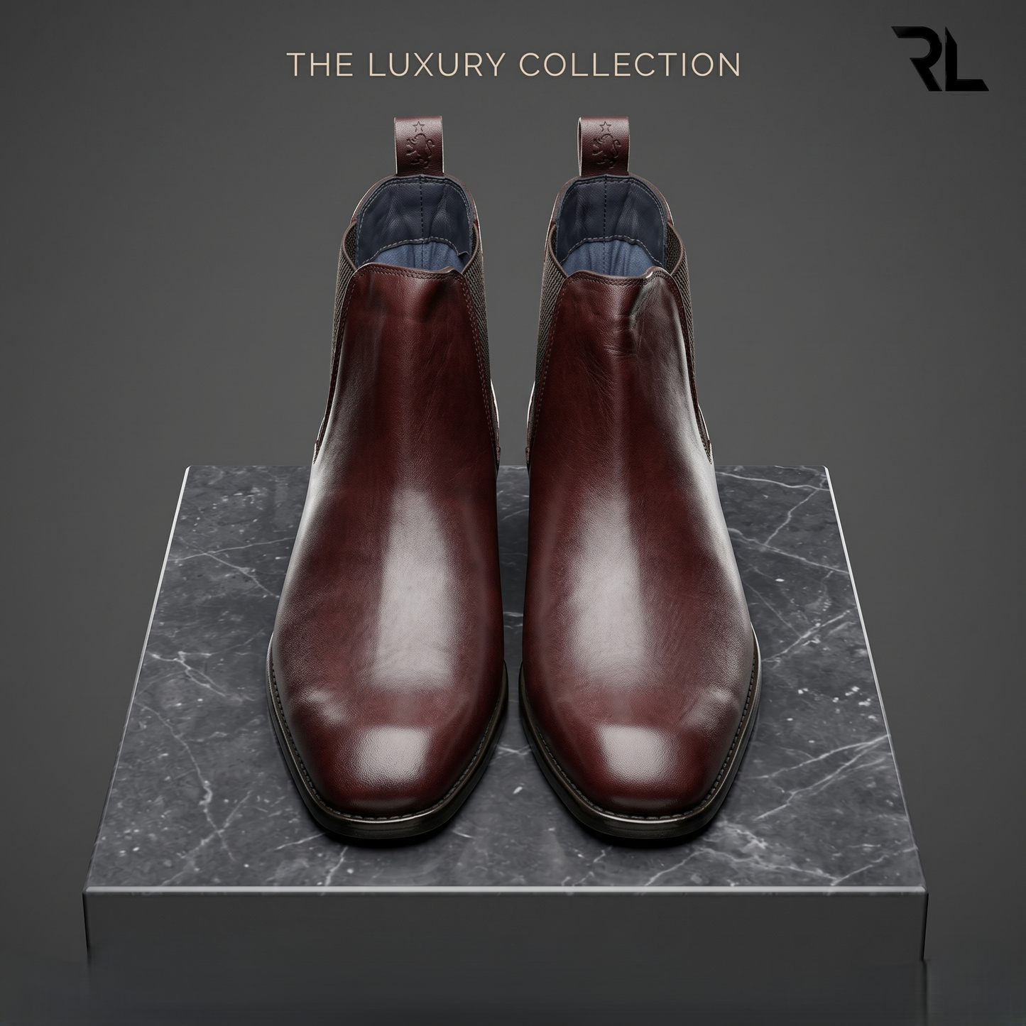 Leather Chelsea Boot for Men's - Brown - 1010