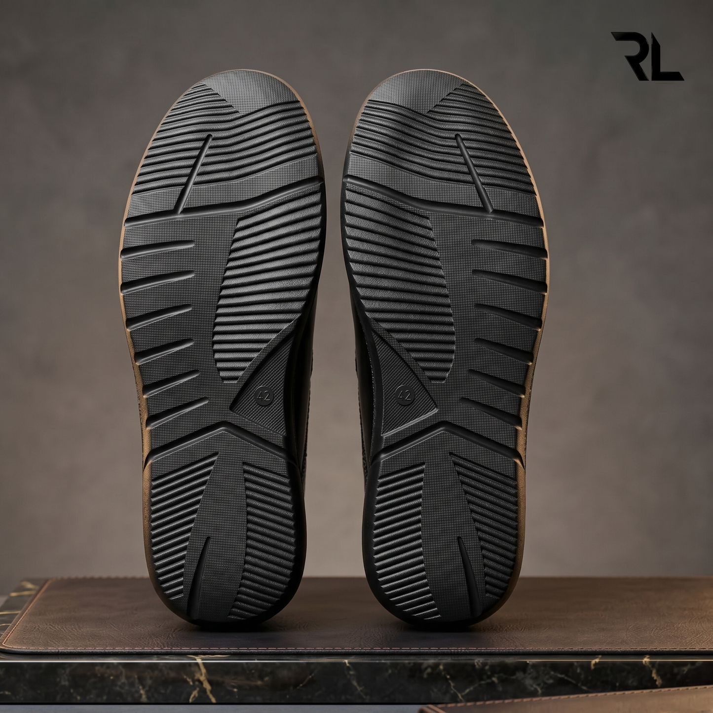 Leather Slip on Shoes for Men - Black  - 2019